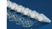 0.2ml 8-Strip Non-Flex PCR Tubes, Ind. Attached Flat Caps (X-Clear), natural/natural, Pk/120